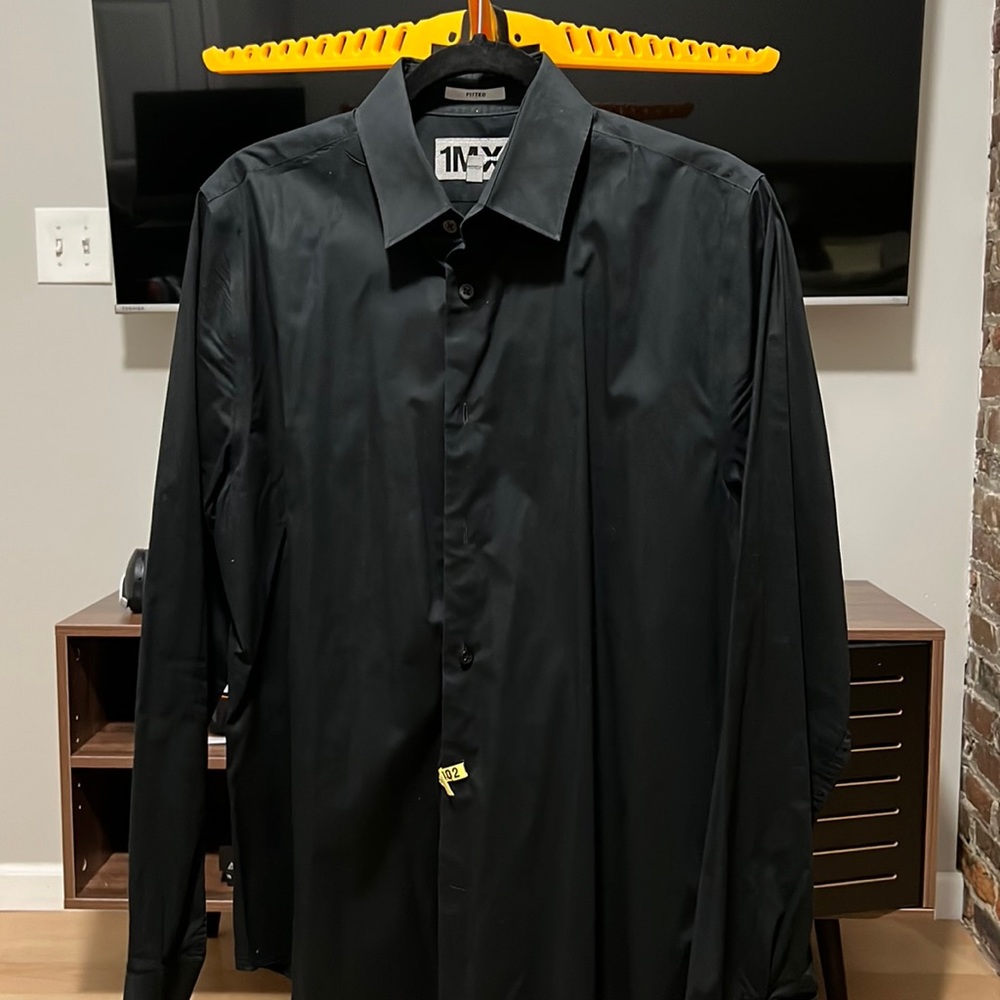 Black express button down
